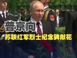 普京向苏联红军烈士纪念碑献花