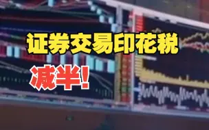 证券交易印花税减半！