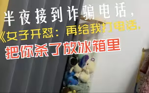 半夜接到诈骗电话，女子开怼：再给我打电话，把你杀了放冰箱里