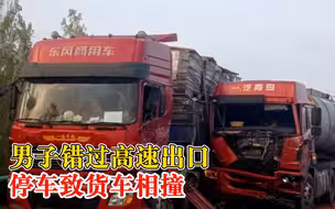 男子错过高速出口停车致货车相撞，民警怒斥：你这是害人命呢！