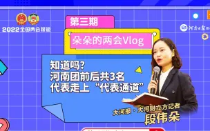朵朵的两会Vlog第三期：知道吗？河南团先后有3名代表走上“代表通道”