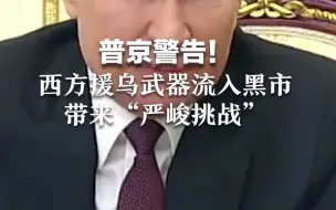 普京警告！西方援乌武器流入黑市 带来“严峻挑战”
