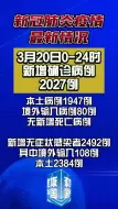 3月20日24时，新增确诊病例2027例，其中本土病例1947例！
