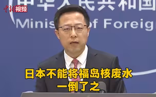 赵立坚：日本不能将福岛核废水往海里一倒了之