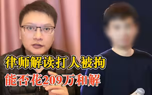 律师解读打人被拘能否花209万和解：不具备和解条件，暂缓并非免罚