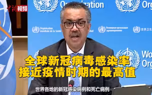 世卫称：全球新冠病毒感染率接近疫情时期的最高值