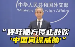 外交部：呼吁德方客观理性看待中德关系 停止鼓吹“中国间谍威胁”