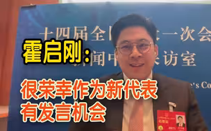 首次以人大代表身份参与全国两会 霍启刚分享心情体会