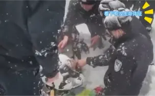破防！民警咆哮式徒手挖雪救出被困者