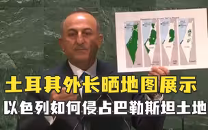 联合国大会，土耳其外长直接上图