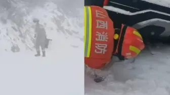 山西五台山暴雪车辆打滑追尾被困 消防趴地徒手挖雪救援