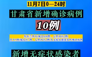 2022年11月7日甘肃新冠肺炎疫情情况