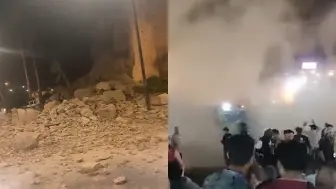 直击摩洛哥强震现场：酒店停电一片漆黑 建筑垮塌掀起烟雾 瓦砾遍地
