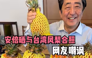 安倍晒与台湾凤梨合照 绿媒和蔡英文嗨了 网友嘲讽