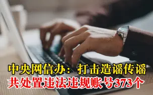 373个账号因造谣传谣被处置