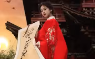 当剪纸遇上国风服饰！江西女生穿剪纸服饰上滕王阁