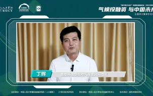 丁辉:气候投融资强调“专业化”