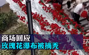 商场回应玫瑰花瀑布被摘秃：不允许拿的，人太多拦不住