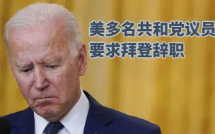 美多名共和党议员要求拜登辞职：他不适合当总司令