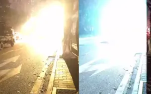 重庆一处路口电子眼灯光晃眼：抓拍瞬间如电光闪烁 交警队回应