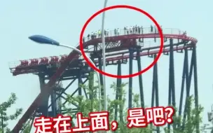 苏州一游乐园过山车悬停高空轨道，约20名游客从高空轨道上步行走回，景区工作人员回应