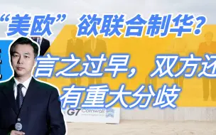 现在称“美欧”欲联合制华，言之过早，双方还有重大分歧尚未解决