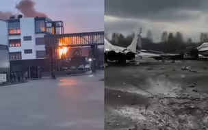 乌克兰伊万诺-弗兰科夫斯克机场被炸画面曝光 多架MiG-29损毁