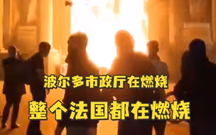法国超一百万人上街反养老金改革，波尔多市政厅燃起大火