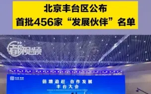 456家发展伙伴！丰台公布30项“清单”服务“朋友圈”