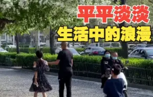 夫妻俩手牵手在“花海”中漫步 网友：最美的人间四月天