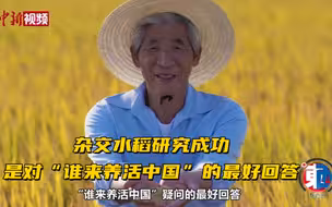 【东西问】杨远柱：杂交水稻研究成功是对“谁来养活中国”的最好回答