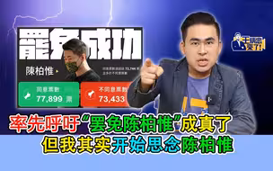 王炳忠：率先呼吁“罢免陈柏惟”成真了 但我其实开始思念陈柏惟