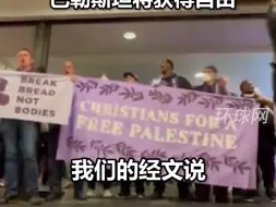 美国抗议者封堵参议院大楼食堂：“不援助加沙 就别吃饭”“巴勒斯坦将获得自由”
