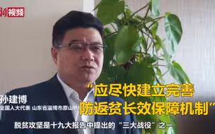 孙建博代表：应尽快建立完善防返贫长效保障机制