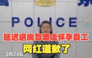 因延迟退房骂怀孕酒店员工的网红道歉：深刻认识到错误