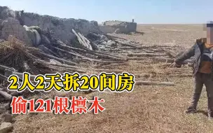 为偷旧木材卖钱，2人2天拆20间房偷121根檩木