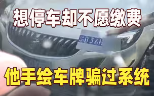 想停车却不愿缴费 男子手绘车牌骗过智能系统……