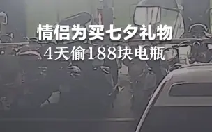 偷电瓶养你？情侣为买七夕礼物4天偷188块电瓶 民警将两人抓获