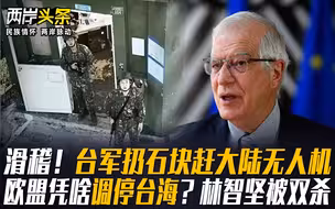 滑稽！台军扔石块赶大陆无人机 欧盟凭啥调停台海？林智坚被双杀