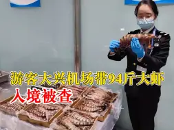 游客大兴机场带94斤大虾入境被查