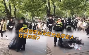 西湖景区保安拉扯拾荒老人致其摔倒？景区：从穿着看非景区保安