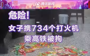 女子携734个打火机乘高铁被拘：系机场保洁，想拿回家卖钱！
