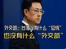 外交部：台湾没有什么“总统”，也没有什么“外交部”