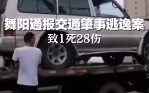 河南舞阳通报一起交通肇事逃逸案：致1死28伤，肇事司机已被控制。目击者：他下车后还骂骂咧咧用石头砸人
