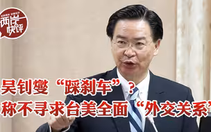 吴钊燮称不寻求台美全面“外交关系”，自踩刹车or两面手法？
