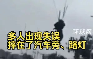 尼日利亚伞兵独立日阅兵彩排，多人出现失误，摔在了汽车旁、路灯、广告牌、树上