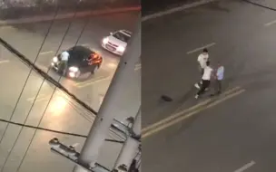 醉酒男子用手提包疯狂砸击过往车辆 被劝阻男子一拳撂倒 警方介入