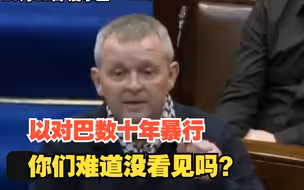 爱尔兰议员痛斥议会：以色列数十年间对巴勒斯坦的暴行，你们难道没看见吗？