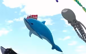 网友偶遇海岸上空飘满“海鲜