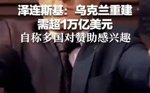 泽连斯基：乌克兰重建需超1万亿美元 自称多国对赞助感兴趣